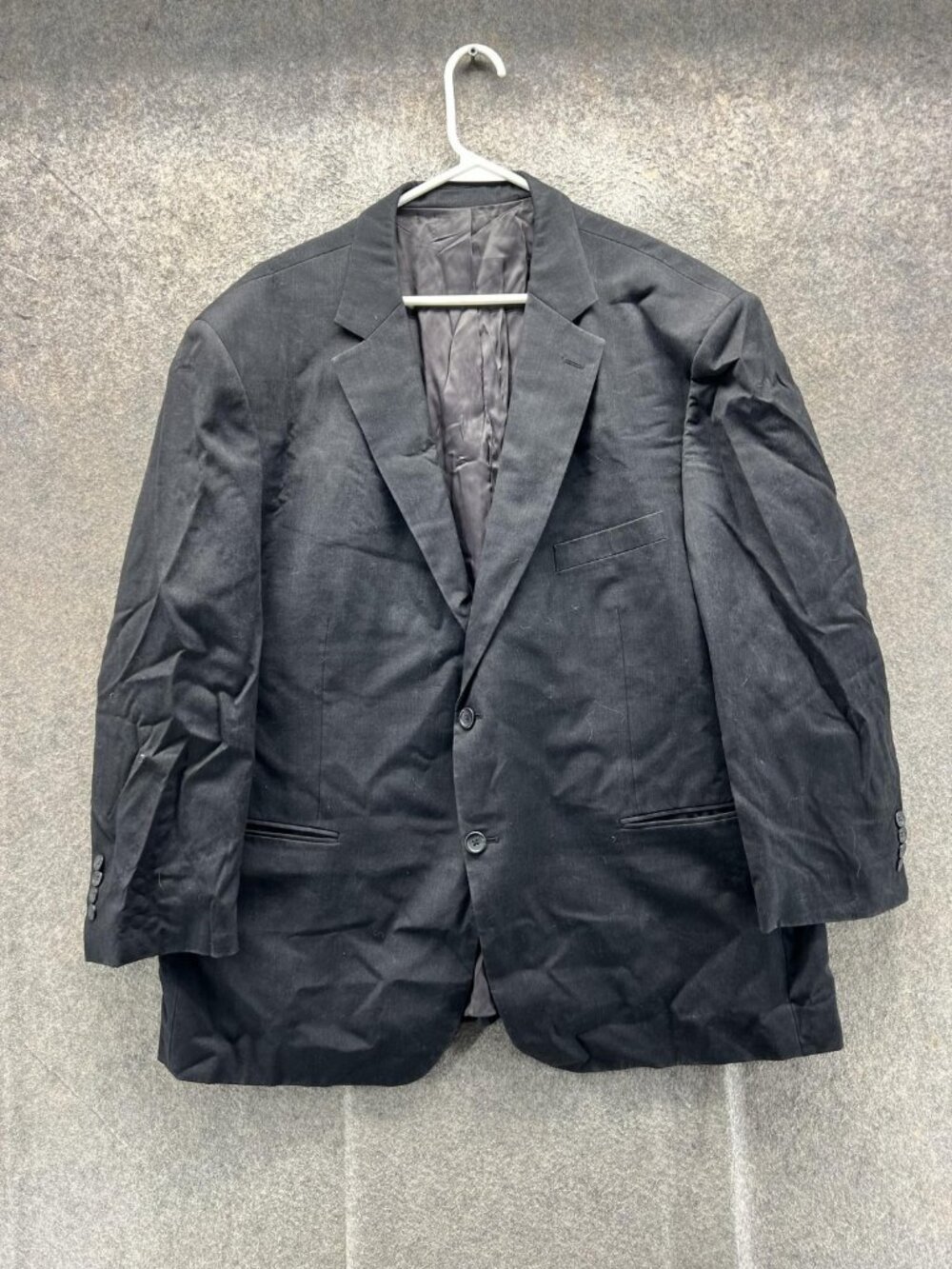 Pronto Uomo Platinum Suit Jacket Mens 50 Gray Wool Solid Two Button Notch Lapel